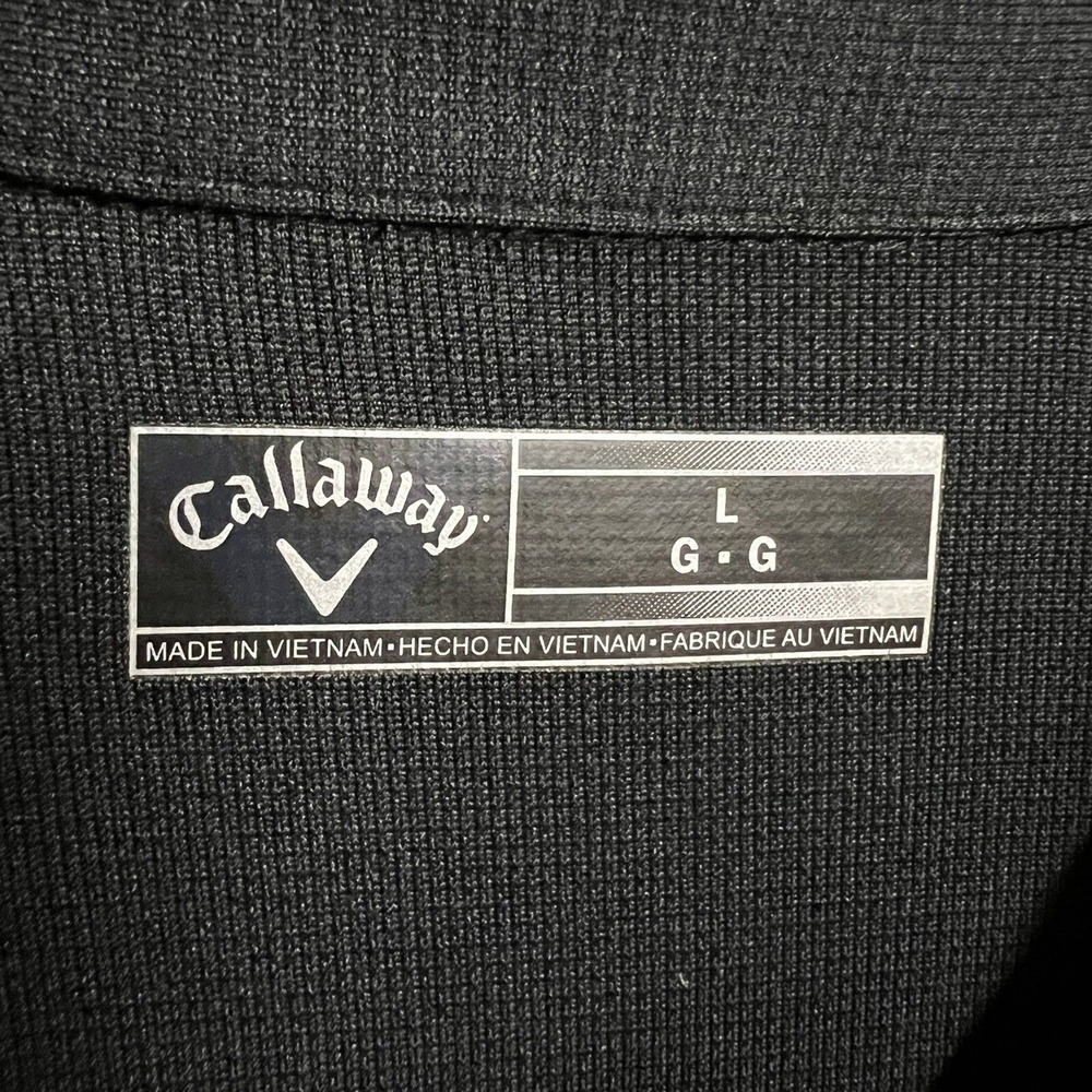 Callaway Golf Polo Men's L Black Pebble Beach Logo Athleisure Casual Lightweight - Picture 3 of 15